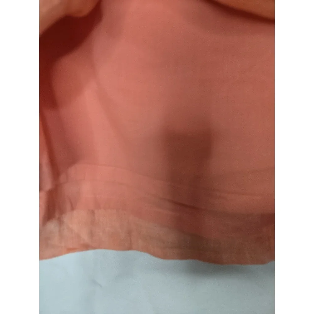 Talbots Scallop Wrap Linen Skirt Coral Size 14 NWT $109